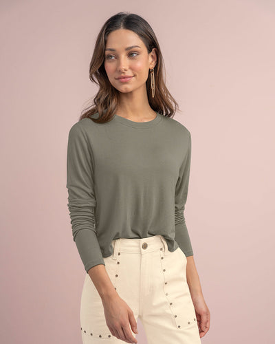 Camiseta manga larga silueta crop#color_601-verde
