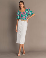 Falda midi con abertura en frente y bolsillos funcionales en frente y posterior#color_000-blanco