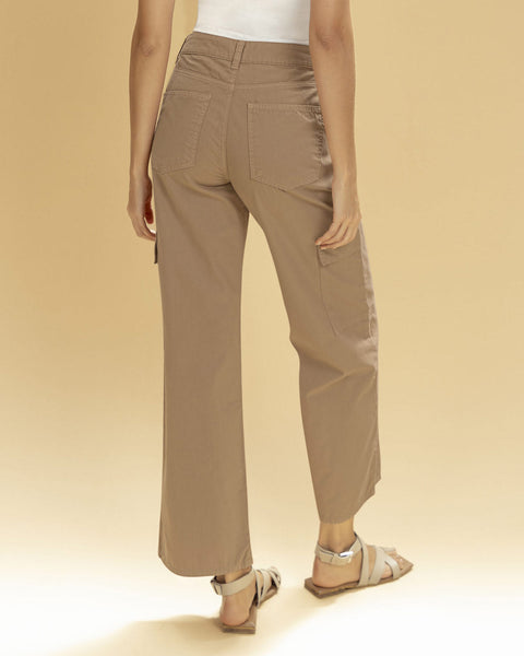 Pantalón tiro alto tipo cargo#color_848-taupe