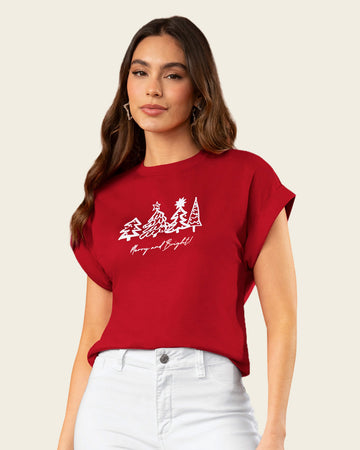 Camiseta con estampado localizado en el frente#color_c35-rojo