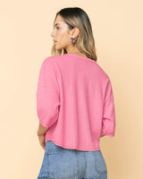 Camiseta manga corta con cuello semibandeja#color_301-rosa-oscuro