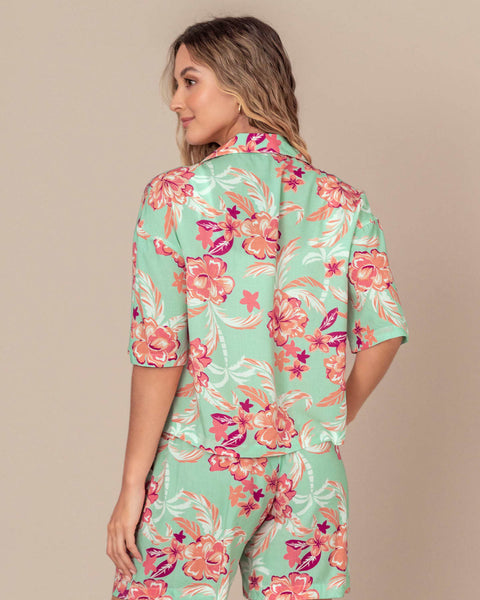 Camisa manga corta estampada#color_145-estampado-flores-tropical