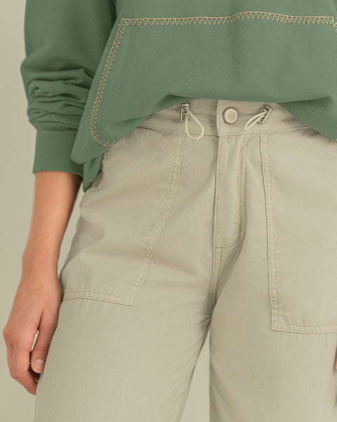Pantalón bota recta con elástico en borde#color_084-arena