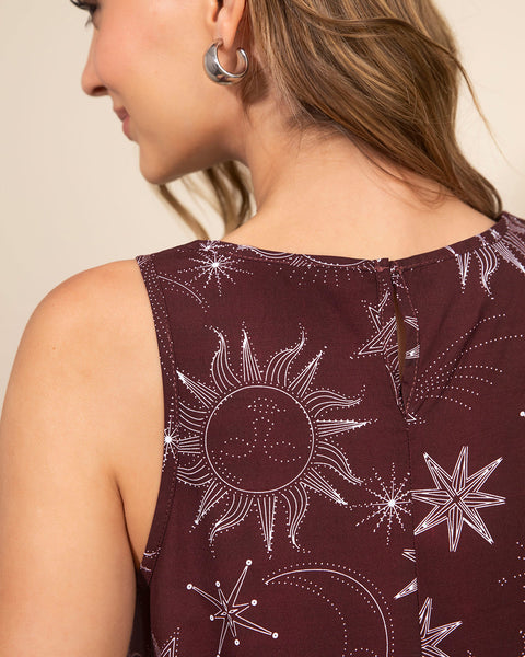 Vestido largo silueta amplia con abertura lateral#color_008-estampado