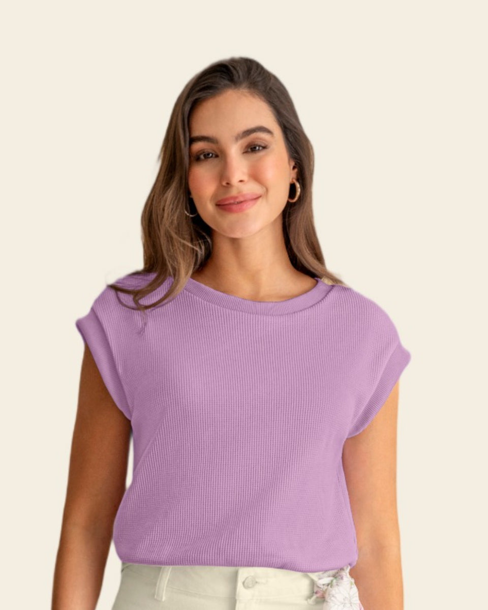 Camiseta con textura y manga corta