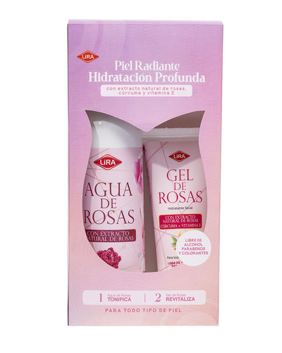 Pack Piel Radiante Hidratación Profunda (Agua de Rosas + Gel de Rosas)#color_305-rosa