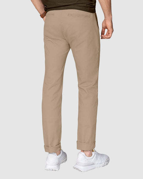 Pantalón bota recta en drill de tacto suave stretch#color_813-caqui