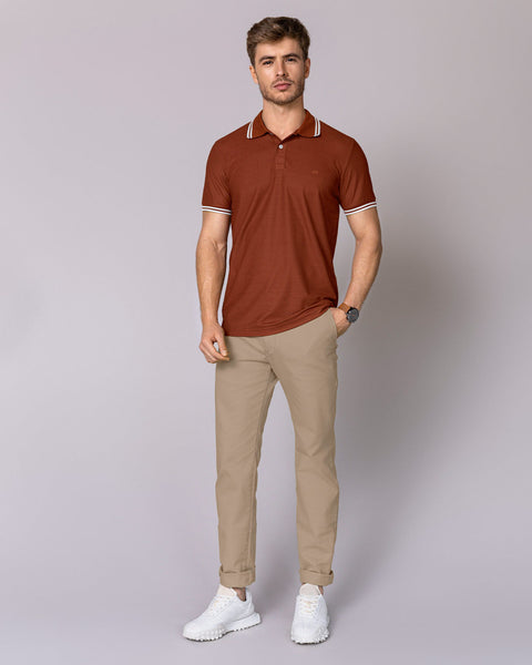 Pantalón bota recta en drill de tacto suave stretch#color_813-caqui