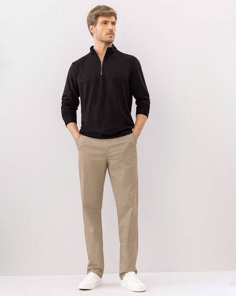 Pantalón bota recta en drill de tacto suave stretch#color_813-caqui