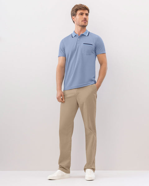 Pantalón bota recta en drill de tacto suave stretch#color_813-caqui