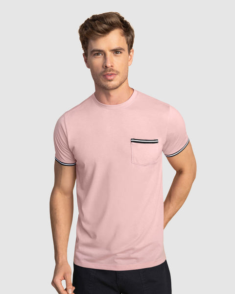 Camiseta manga corta con puños tejidos#color_304-rosado-claro