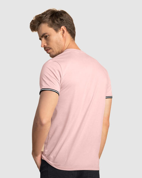 Camiseta manga corta con puños tejidos#color_304-rosado-claro