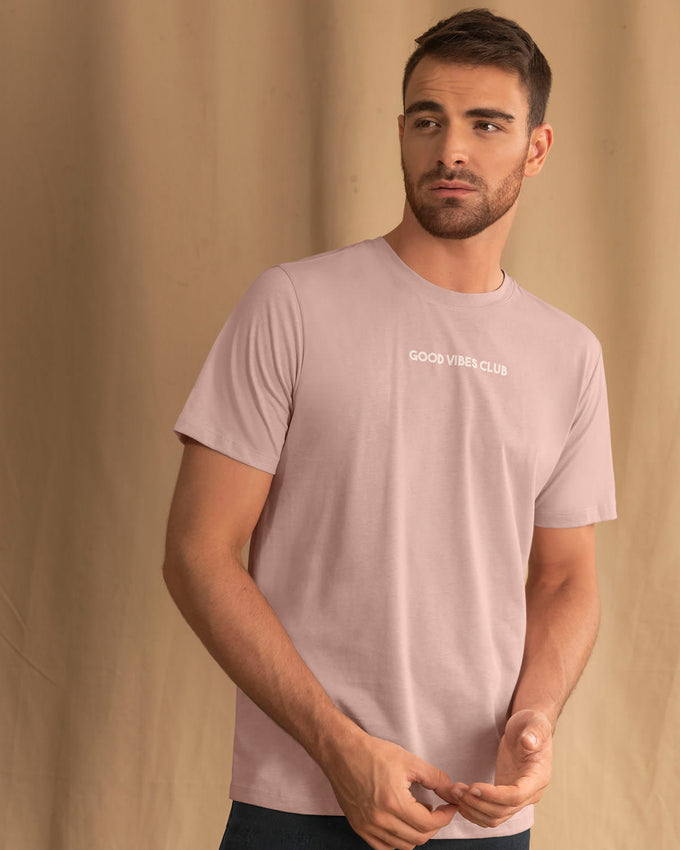 Camiseta manga corta con estampado localizado y cuello redondo#color_956-rosado