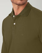 Camiseta tipo polo manga larga con bordado en frente