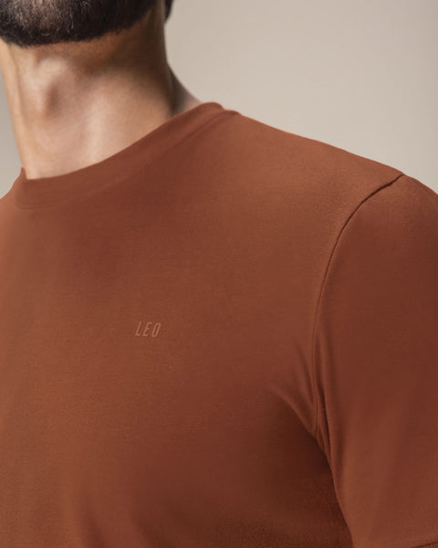 Camiseta cuello redondo manga corta#color_174-rojo-oscuro