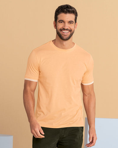 Camiseta cuello redondo manga corta#color_304-rosado