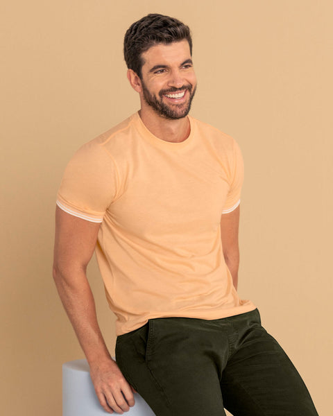 Camiseta cuello redondo manga corta#color_304-rosado
