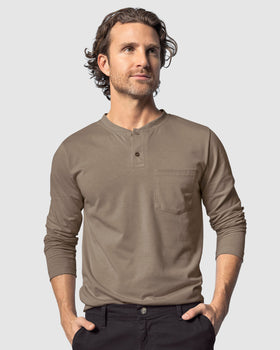 Camiseta manga larga con cuello redondo y botones funcionales#color_891-taupe