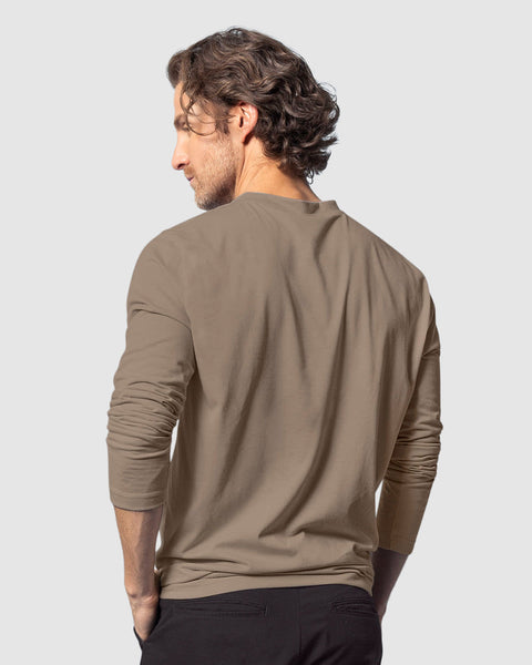 Camiseta manga larga con cuello redondo y botones funcionales#color_891-taupe