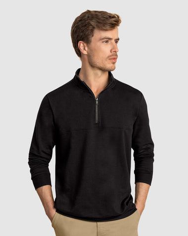 Buzo manga larga con cierre frontal en cuello#color_700-negro