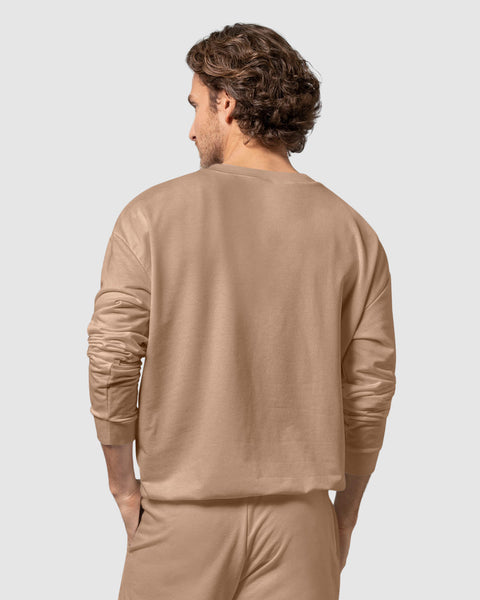 Buzo oversized con cuello redondo#color_849-beige