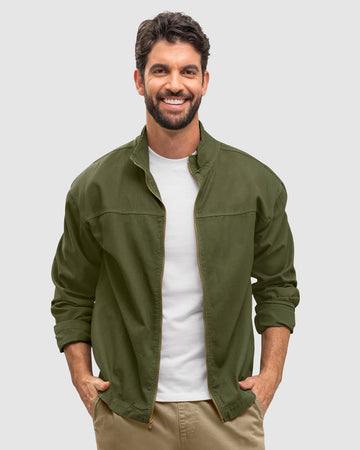 Chaqueta manga larga con cierre frontal#color_a91-verde-militar