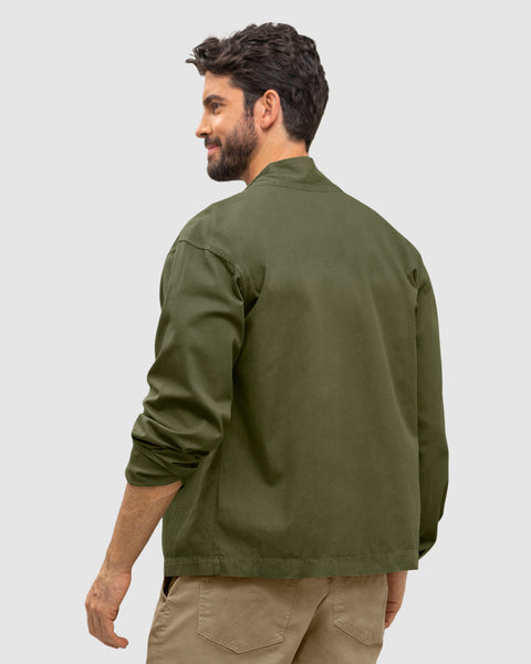 Chaqueta manga larga con cierre frontal#color_a91-verde-militar