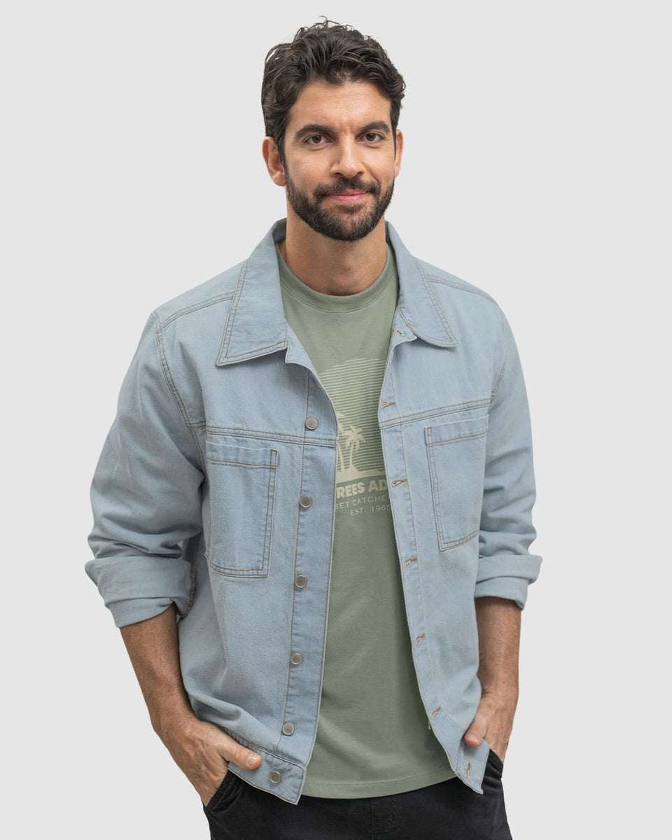 Chaqueta de denim de botones