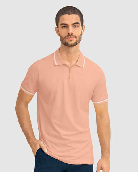 Camiseta tipo polo con cierre funcional#color_a43-mandarina