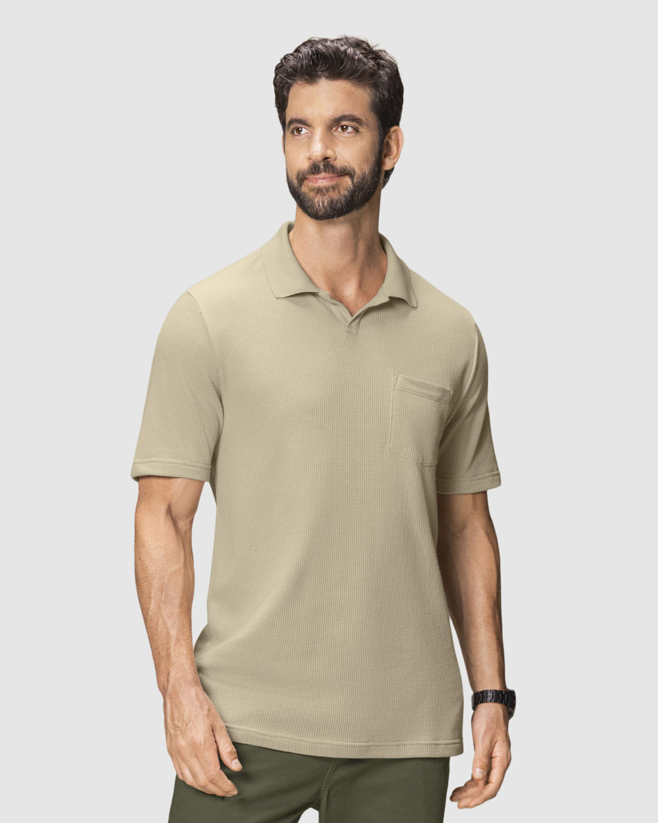 Camiseta tipo polo con bolsillo en frente