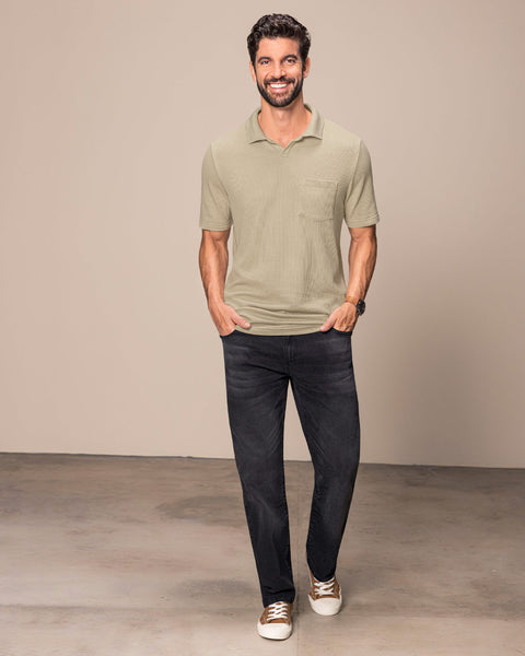 Camiseta tipo polo con bolsillo en frente#color_084-arena