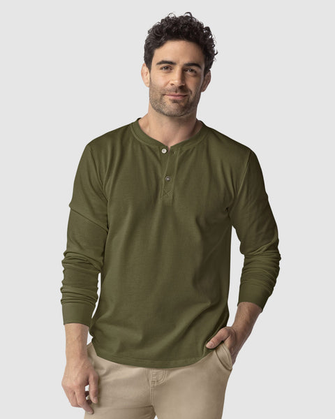 Camiseta manga larga elaborada en tela con textura#color_601-verde