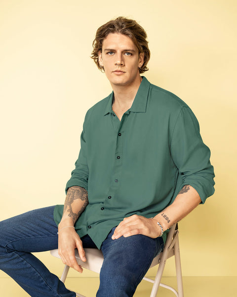 Camisa manga larga de hombre#color_249-verde