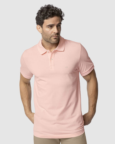 Camiseta tipo polo manga corta masculina#color_281-rosado-pastel