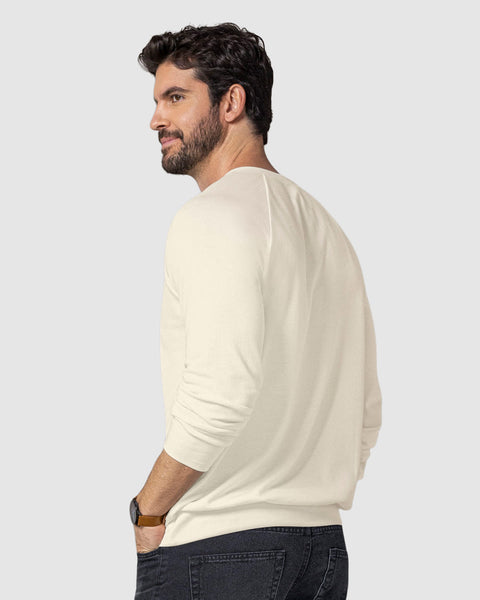 Buzo cuello redondo básico para hombre#color_018-marfil