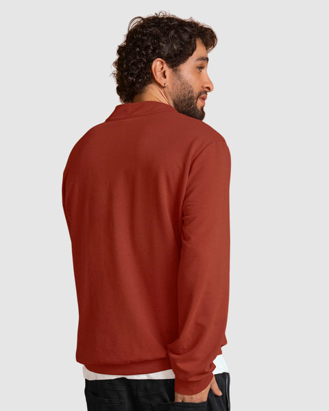 Buzo cuello alto silueta oversized#color_a89-terracota