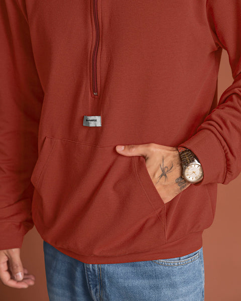 Buzo cuello alto silueta oversized#color_a89-terracota
