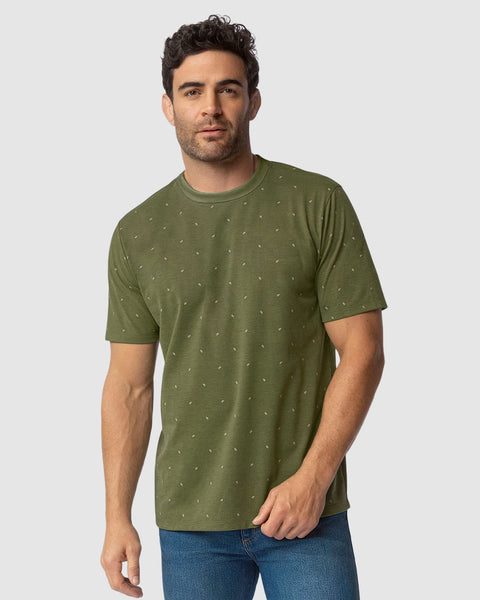 Camiseta manga corta con estampado continuo#color_601-verde
