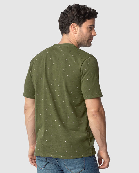 Camiseta manga corta con estampado continuo#color_601-verde