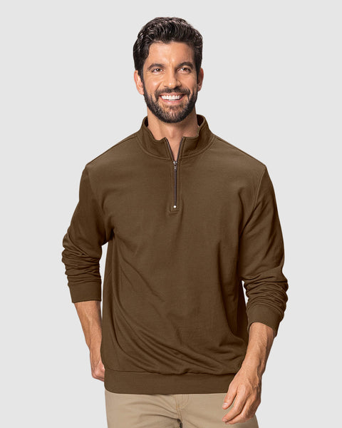 Buzo cuello alto con cierre#color_835-cafe