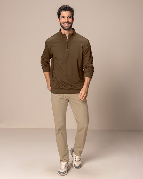 Buzo cuello alto con cierre#color_835-cafe