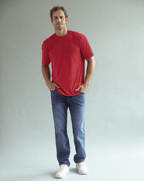 Camiseta básica en algodón#color_c36-rojo