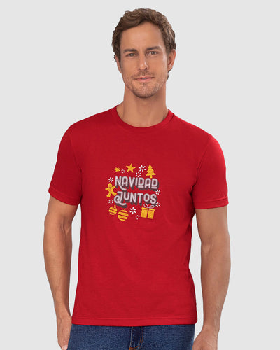 Camiseta manga corta con estampado para hombre#color_302-rojo-estampado
