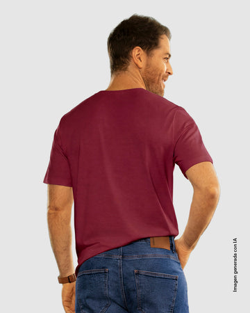 Camiseta manga corta con estampado para hombre#color_c34-vino