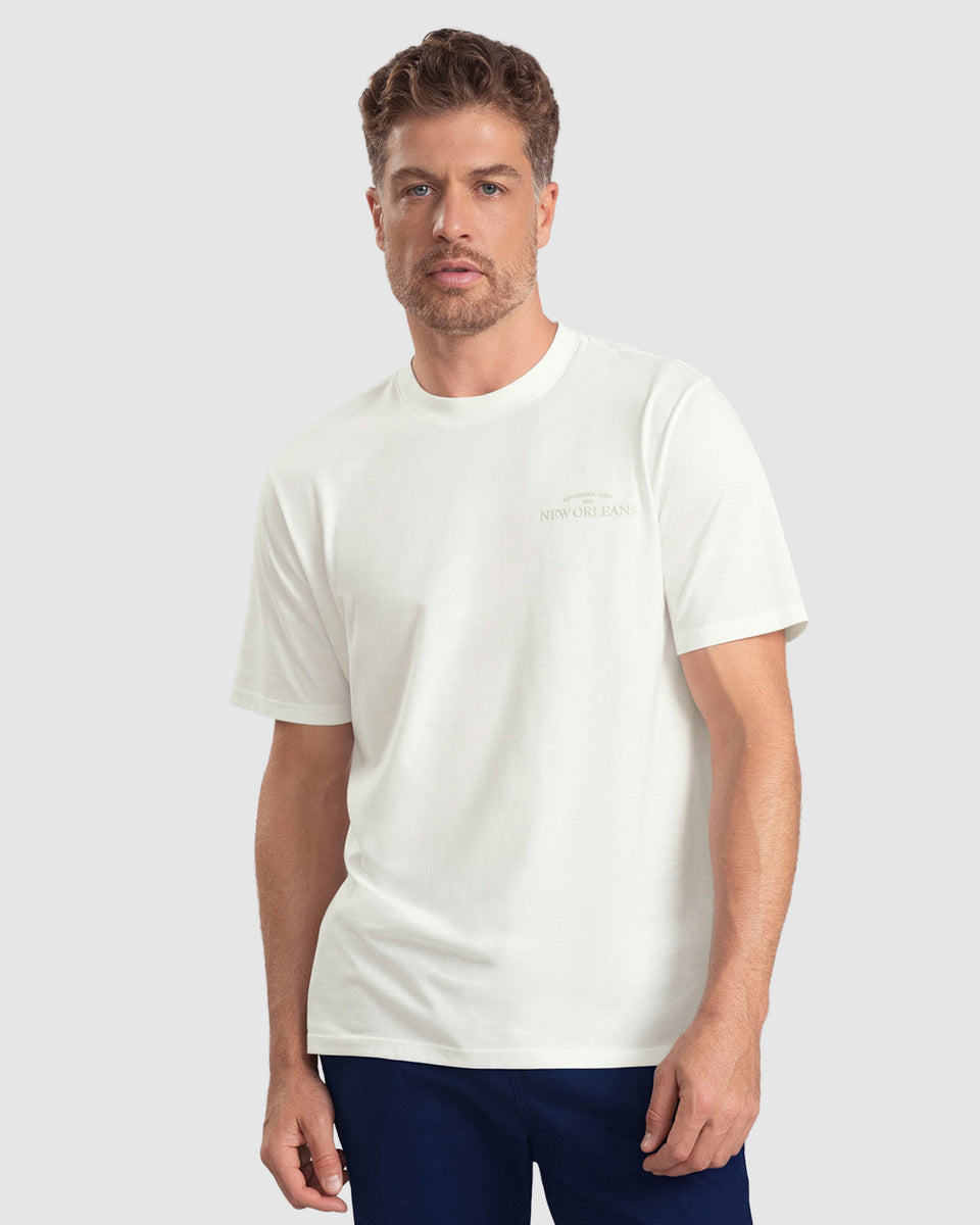 Camiseta básica manga corta con estampado en alta con textura