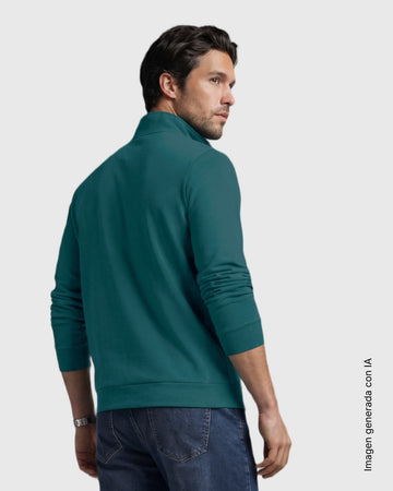 Buzo con cierre y detalle en contraste#color_c43-verde-jade