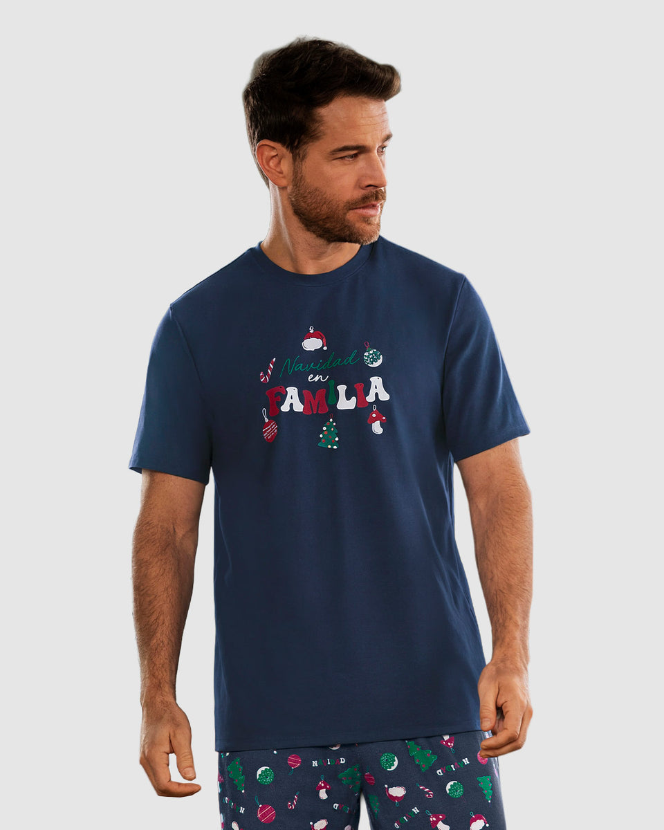 Camiseta manga corta de pijama masculina