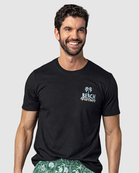 Camiseta manga corta de pijama navidad para hombre#color_700-negro