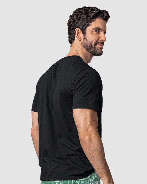 Camiseta manga corta de pijama navidad para hombre#color_700-negro