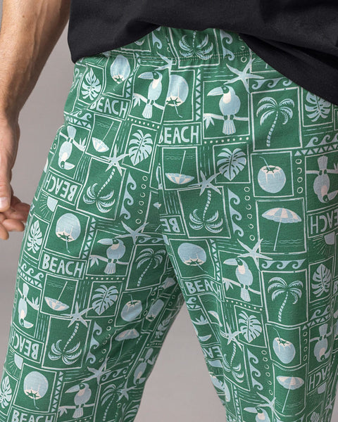 Pantalón bota recta con estampado#color_254-verde-estampado